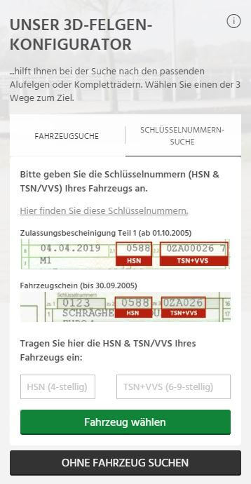 Schlüsselnummernsuche