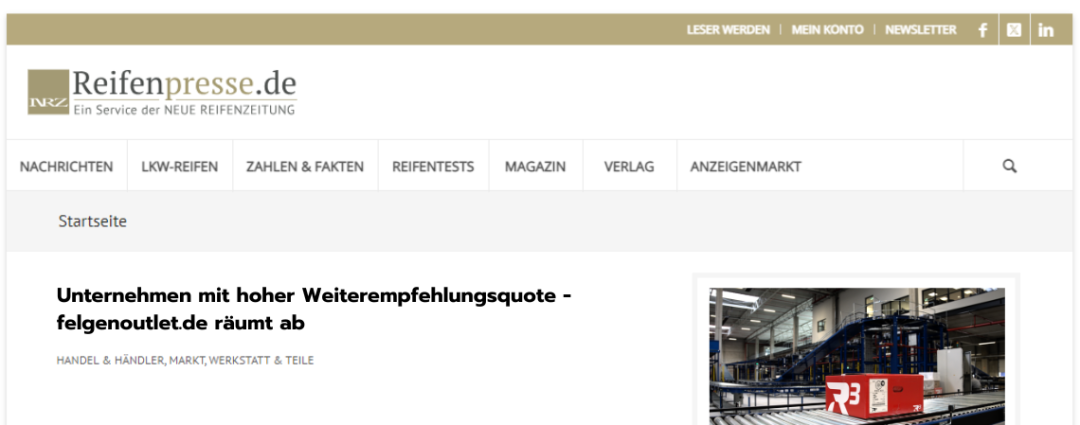 Reifenpresse zeichnet felgenoutlet aus