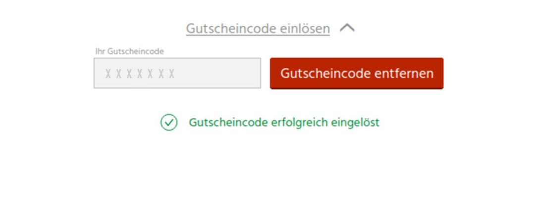 Gutscheincode eingelöst