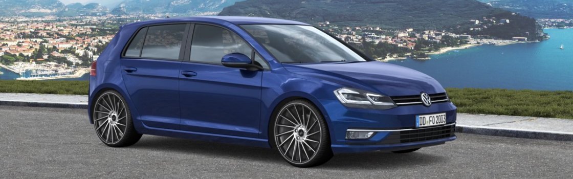 Keskin KT17 Hurricane matt black front polish VW Golf VII Schrägheck