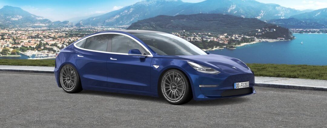 OZ Superturismo AERO star graphite Tesla Model 3 Schrägheck