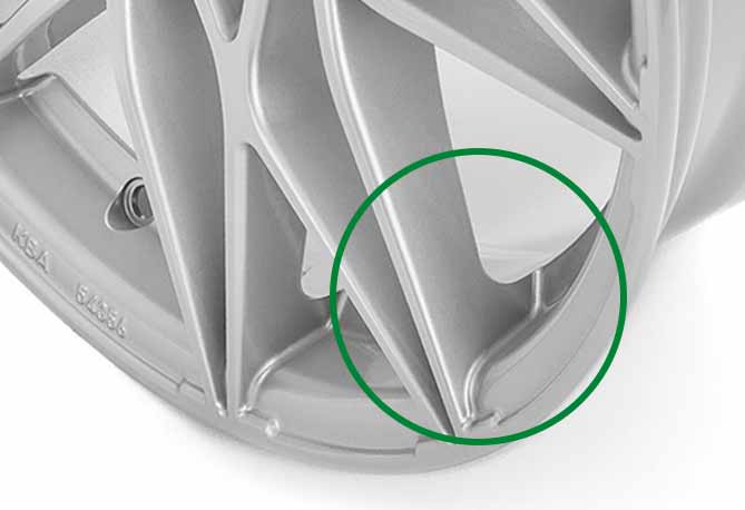 Felge ohne Hinterspeichenausfräsung